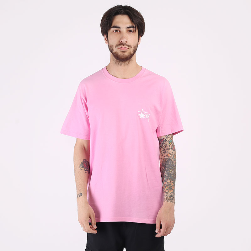 мужская розовая футболка Stussy Basic Tee 1904500-pink - цена, описание, фото 1